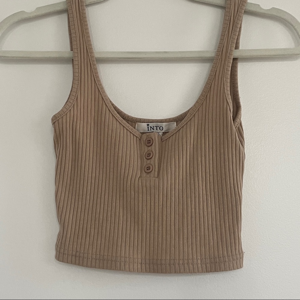 Tan Knit Crop Top